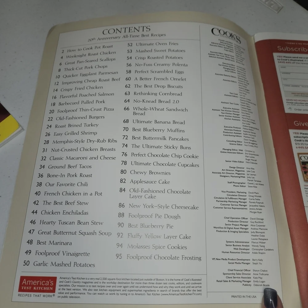 Cook's Illustrated All-Time Best Recipes 20th Anniversary Special Edition